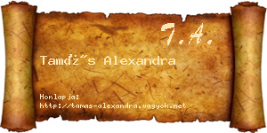 Tamás Alexandra névjegykártya